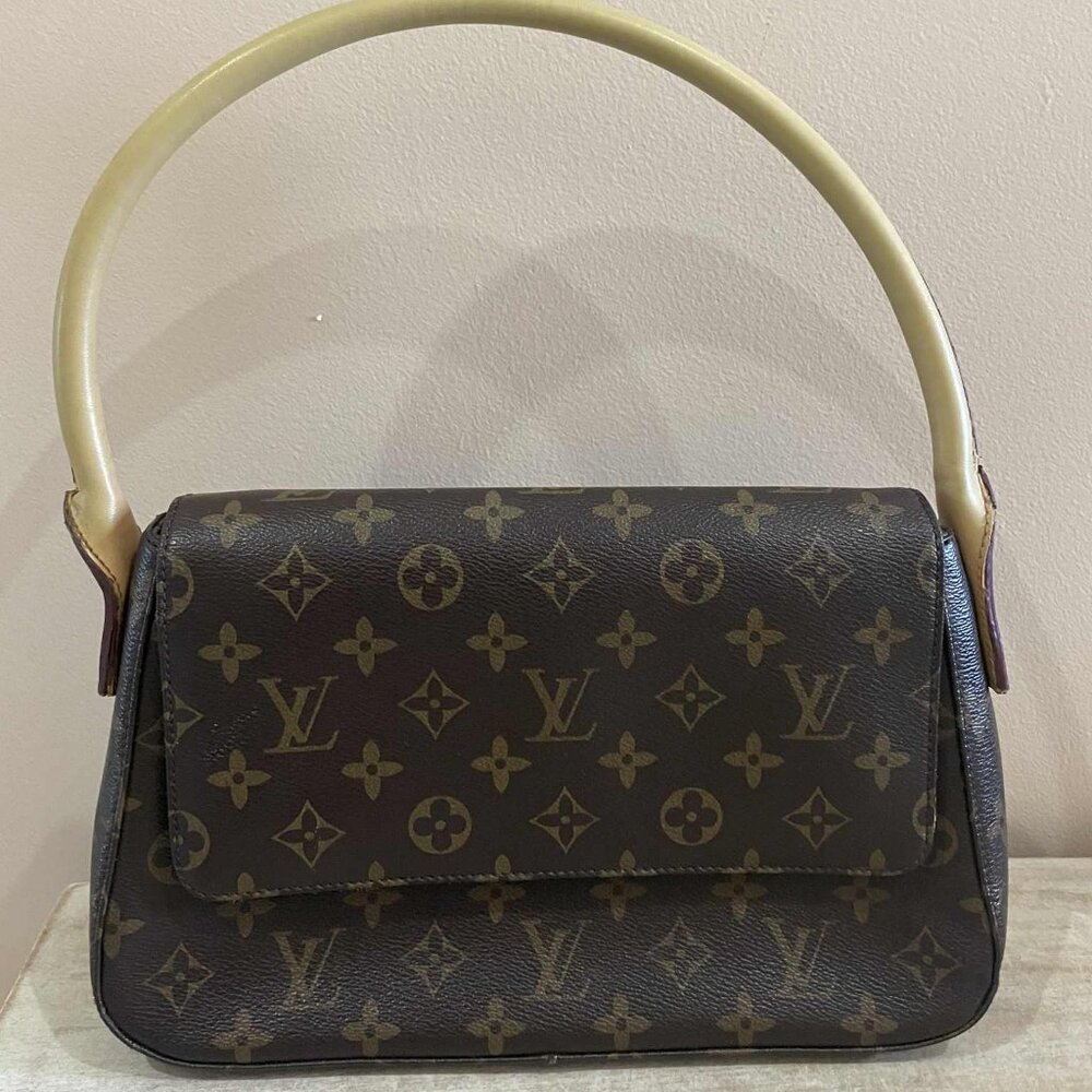 Louis Vuitton Looping Shoulder Bag Mini Brown Canvas